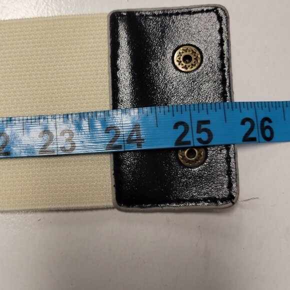 OVERSIZED Buckle Belt Large Ruffle Studded Buckle Grey Cream Womens Vintage Belt - Picture 13 of 16